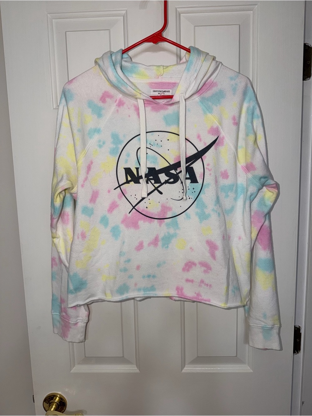 Grayson Threads White Tie-Dye NASA Graphic Hoodie